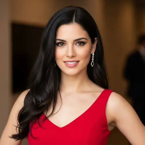 Captivating Female Lead in Red Evening Gown | Artistic Portrait