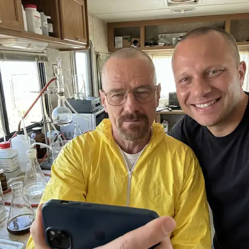 Epic Selfie with Walter White in RV Meth Lab
