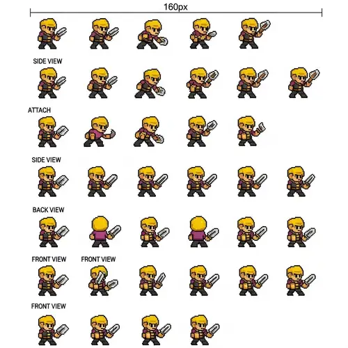 Pixel Art Sprite Sheet: Platformer Character Design