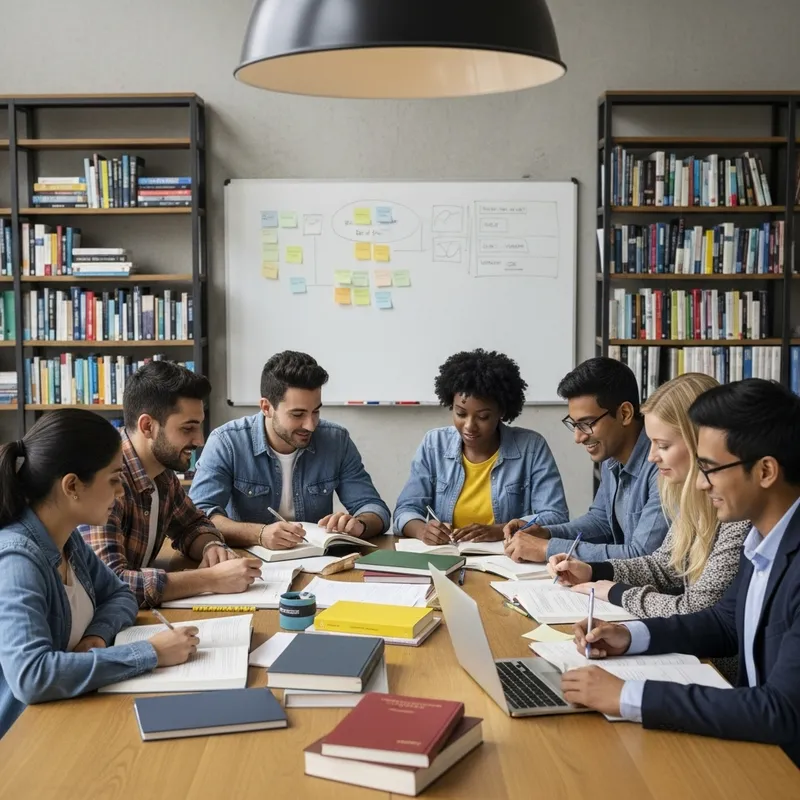 Diverse International Student Group Collaborative Study Session