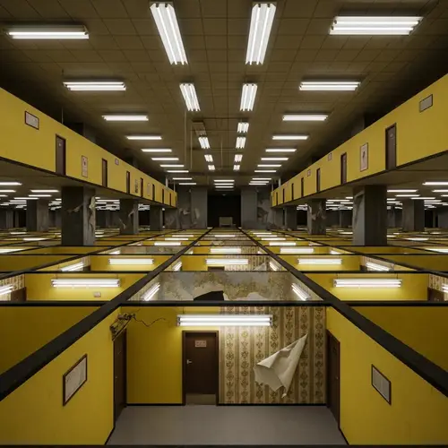 Eerie Backroom Dimension: Uncanny Maze of Yellow Rooms