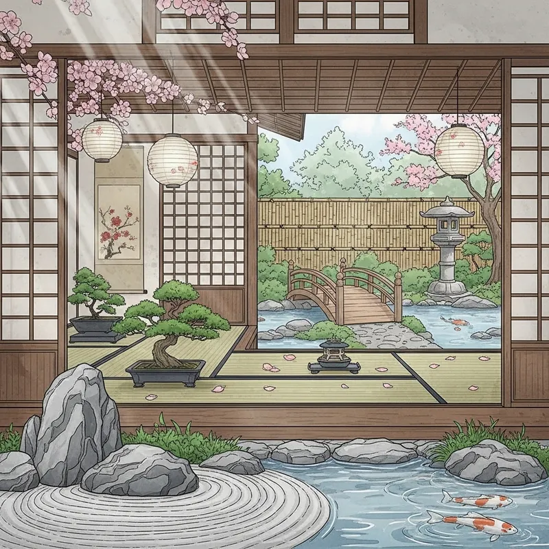 Tranquil Japanese Zen Garden Home Experience