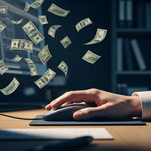 Agile Hand Clicking Computer Mouse in Realistic Office Scene