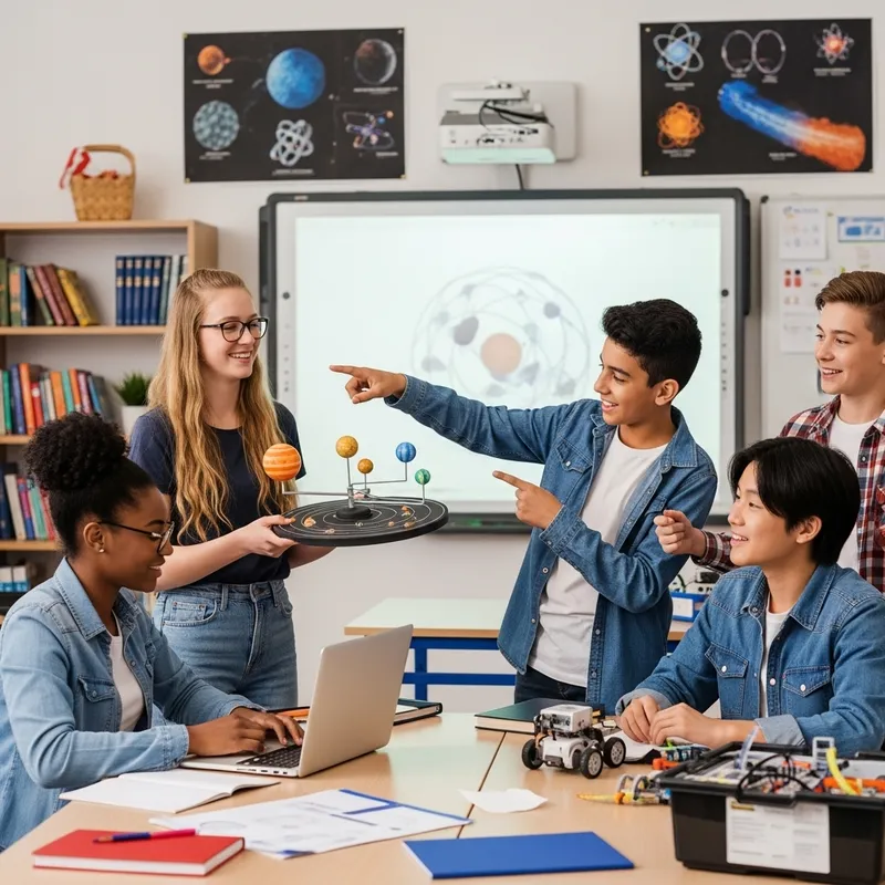 Diverse Teenage Students Engaged in Science Project Diverse Teenage Students Engaged in Science Project