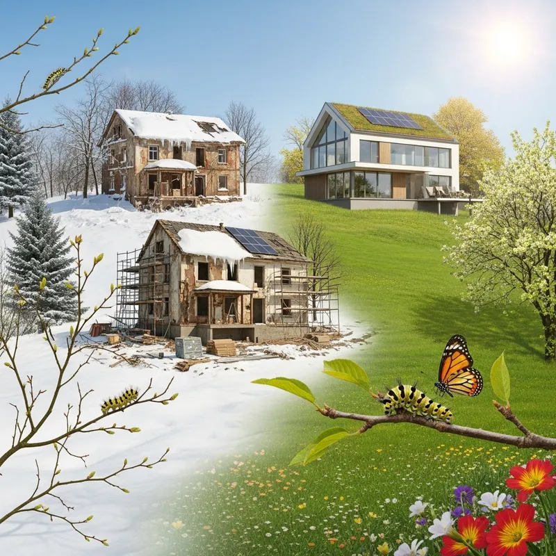 Visualizing Change & Transformation: Old House to Modern Villa