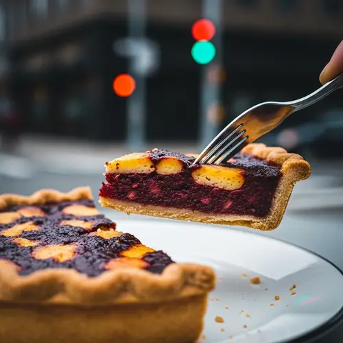 Delectable Pie: Vibrant Food Photography with Urban Twist