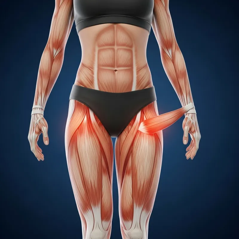 Female Runner's Thigh Muscles Anatomy | Detailed Illustration with Highlighted Quadriceps and Hamstring