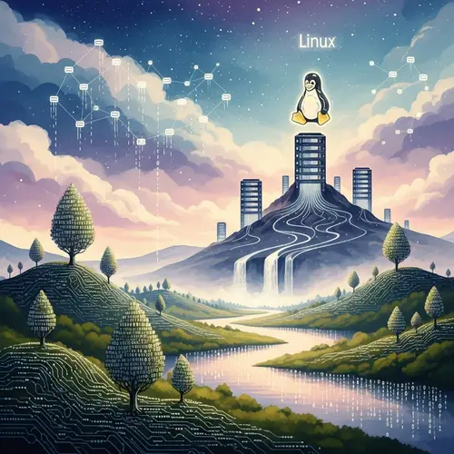 Tech-Infused Linux Landscape: A Digital Open-Source Realm