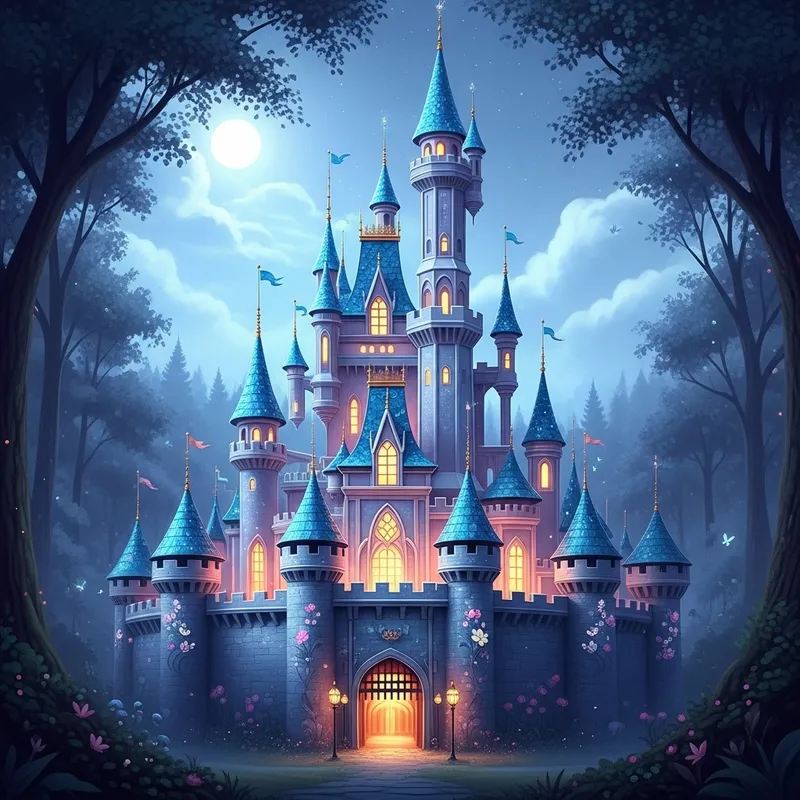 Illustrious Fairy Castle in Enchanting Forest