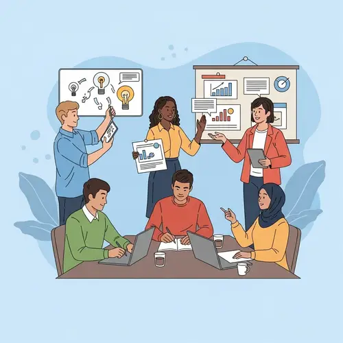 Diverse Team Meeting Illustration for Collaboration Ideas