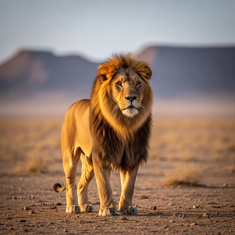 Majestic Lion in Desert | Earthy Wildlife Photography