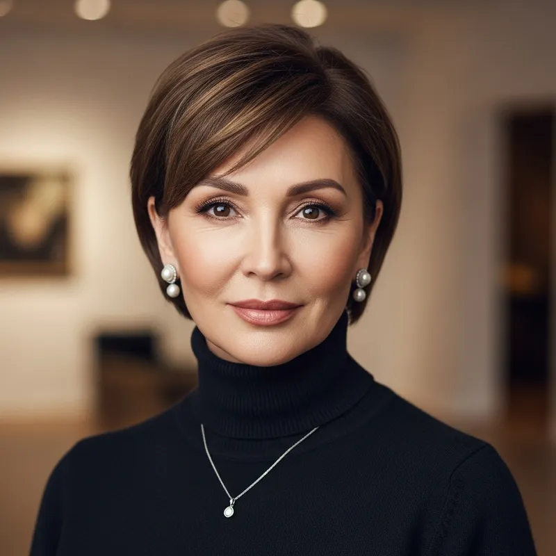 Chic Pixie Haircut for Mature Mongolian Women