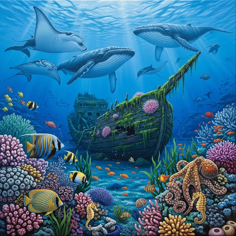 Hidden Wonders of the Depths: Marine Painting
