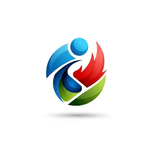 Creative Logo Design with Abstract Shapes and Vivid Colors