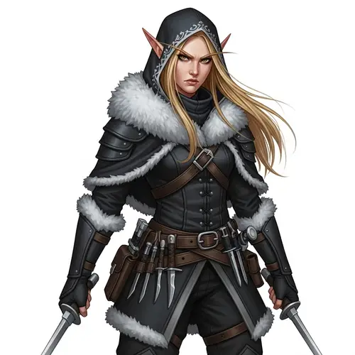 Half-Elf Rogue with Northern Traits - Stealthy & Disciplined Character