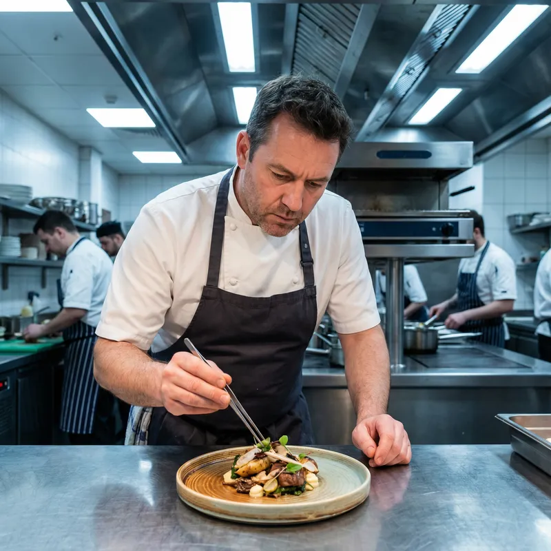 Professional Chef Portrait in a Commercial Kitchen Professional Chef Portrait in a Commercial Kitchen