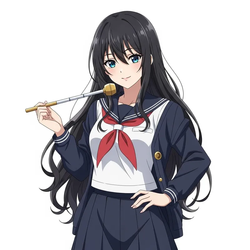 Dark Haired Anime Girl | Vibrant Eyes & Lively Demeanor Dark Haired Anime Girl | Vibrant Eyes & Lively Demeanor