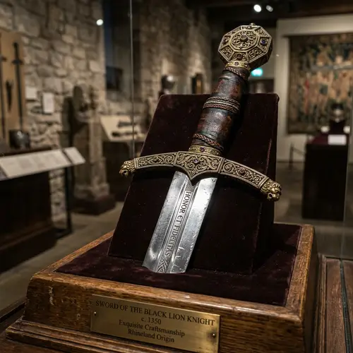 Intricate Medieval Sword - Detailed Design with Polished Steel Blade