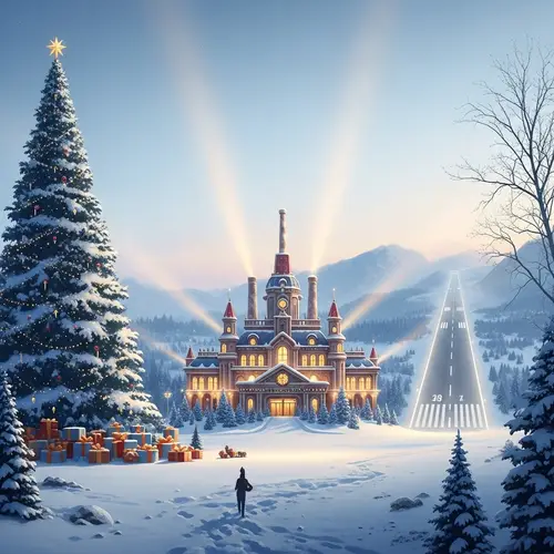 Winter Wonderland Toy Factory - Enchanting Christmas Scene