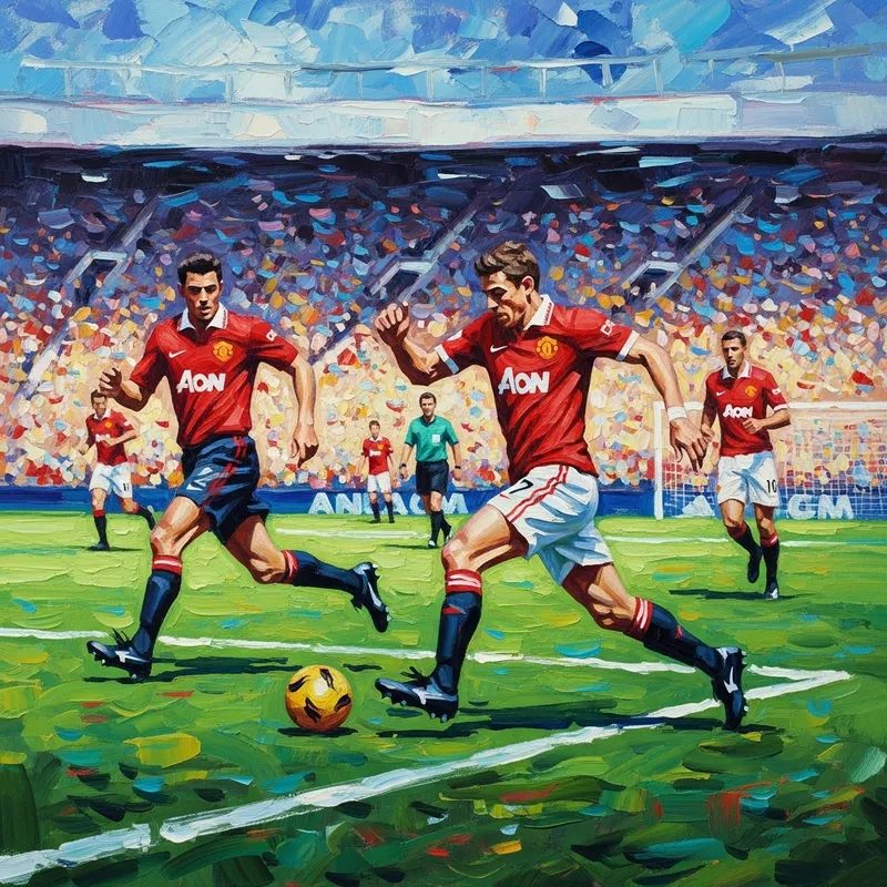 Impressionist Manchester United Soccer Art