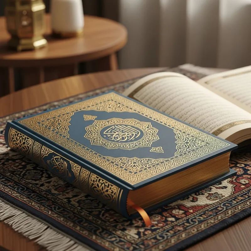 Ornate Quran with Islamic Geometric Patterns