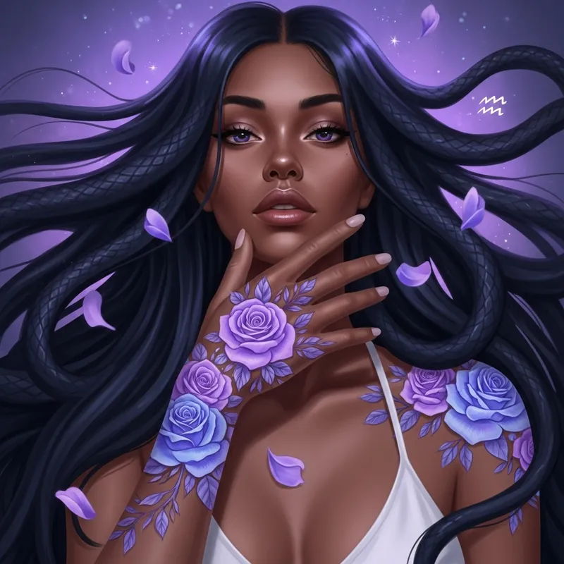 Ethereal Tattoo Art: Stunning Black Woman & Roses