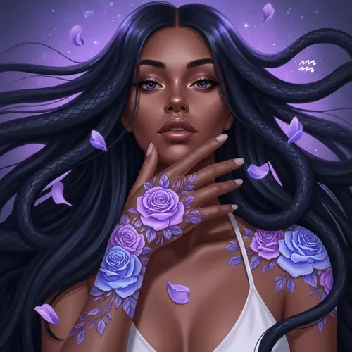 Ethereal Tattoo Art: Stunning Black Woman & Roses