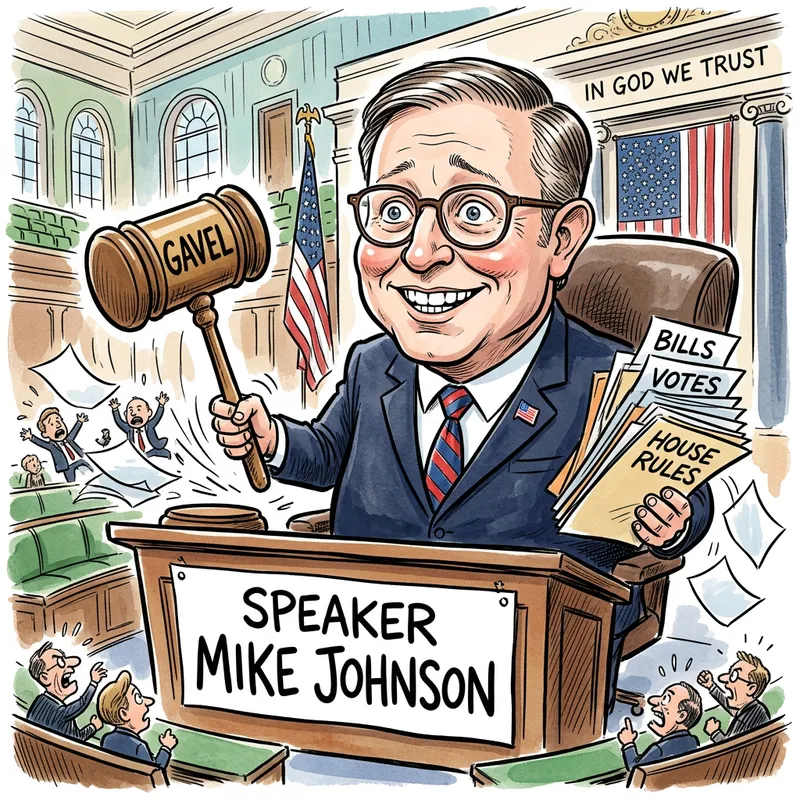 Mike Johnson Speaker of the House Caricature