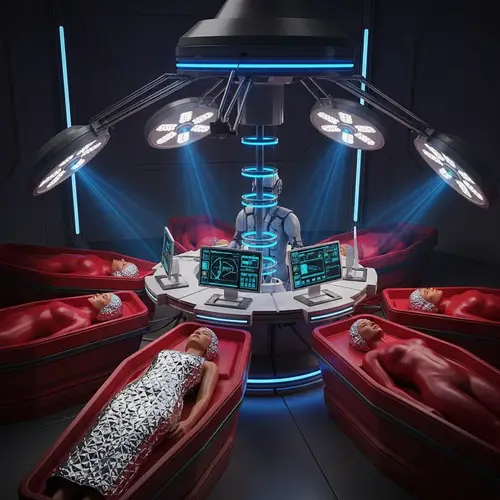 Futuristic Medical Procedure: Cyborg and Healing Tech