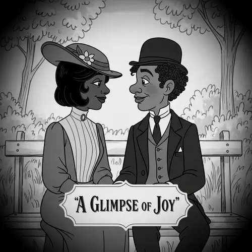 Vintage Cinematic Animation: Woman and Man Together