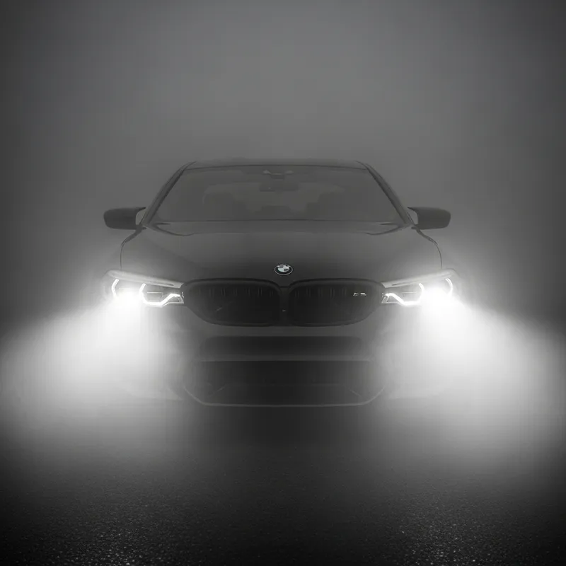 Eerie BMW M5 Headlights in Fog | Terrifying Display