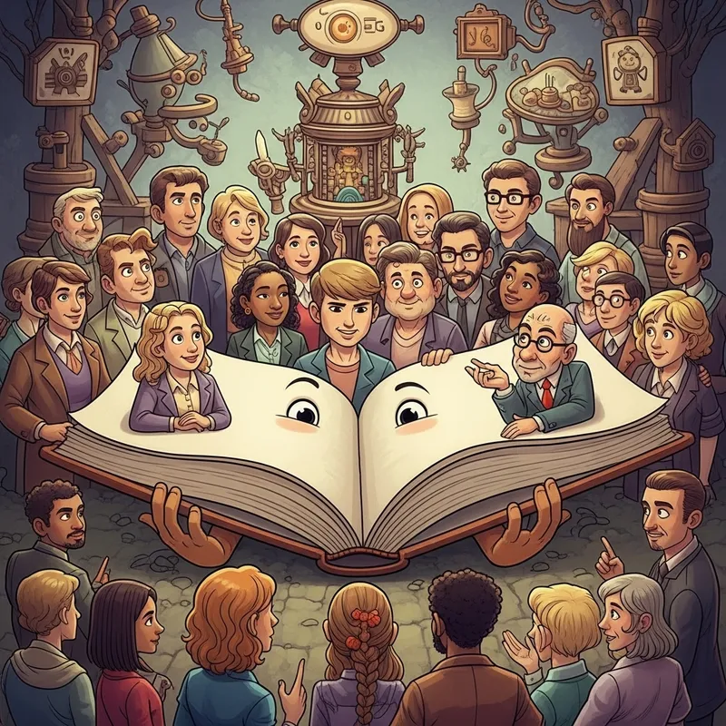 Colorful Book Conversations: Vibrant Illustrations in High-Resolution