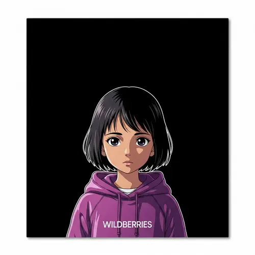 Anime-Style Portrait of Contemplative South Asian Girl | WildBerries