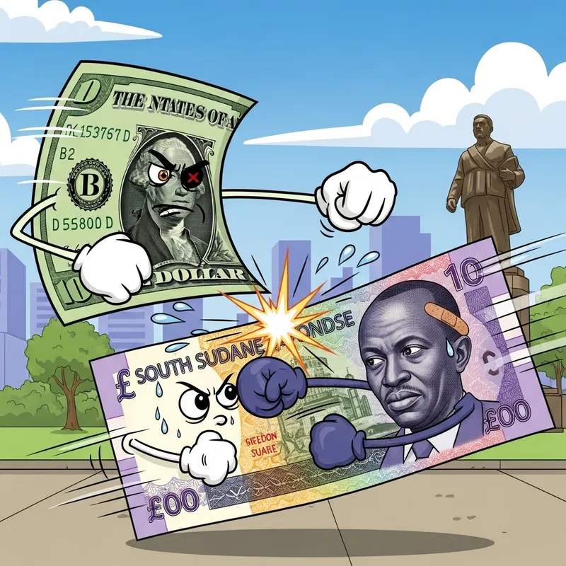 Dollar vs. South Sudan Pound: Currency Clash Animated Scene