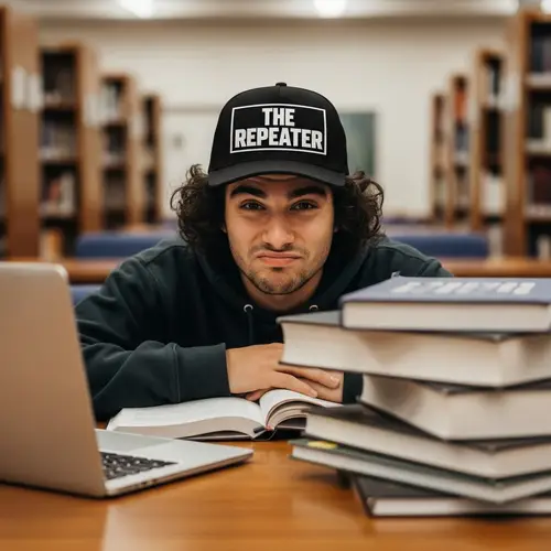 The Repeater University Student with Black Cap