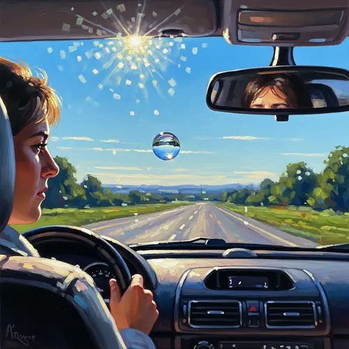 Curious Drive: Spotting 'Weather Balloon' on Windshield