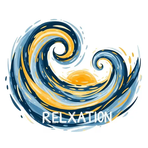 Abstract Relaxation | Tranquil Waves & Warm Sun | Serene Concept