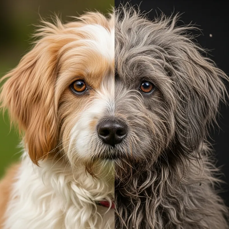 Striking Visual Contrast: Clean vs Dirty Dog