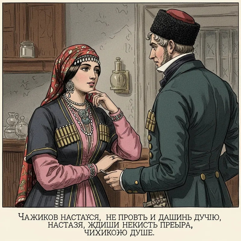 Nastasya Petrovna and Chichikov: Philosophical Conversation on the Value of a Soul