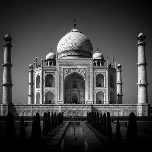 Majestic Black Stone Taj Mahal Digital Painting