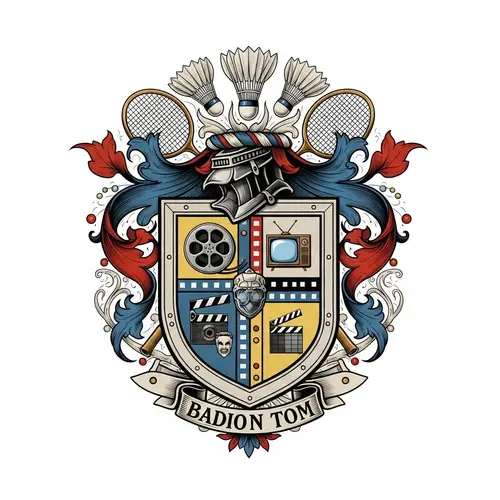 Detailed Coat of Arms with Movie and TV Icons | Badminton Elements