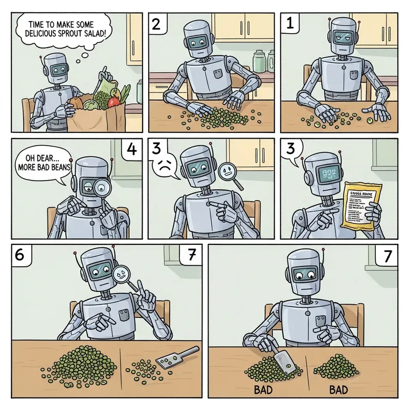 Robo's Mung Bean Quality Control Journey | A Comic Strip Tale
