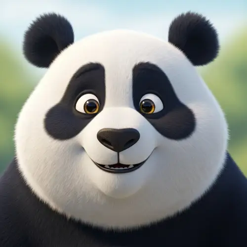 Jovial Disney Panda with Sweet Smile