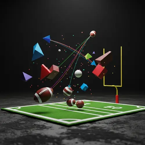 Abstract Football Field Art | Kinetic Energy & Strategies