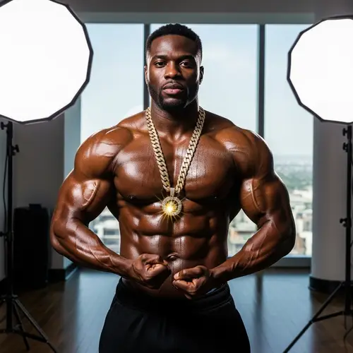 Stunning Bodybuilder Modeling in Luxurious Penthouse