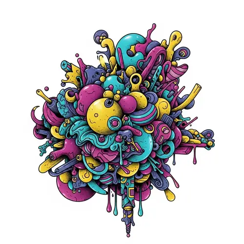 Abstract Surrealist Illustration with Radiant Colors