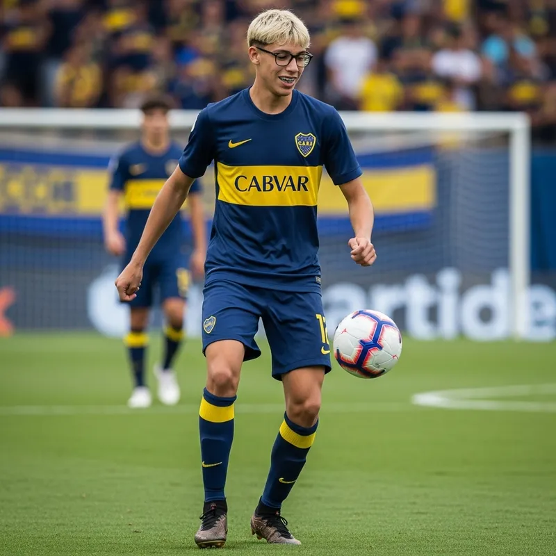 Talented Football Player with Blonde Hair and Glasses | Boca Juniors