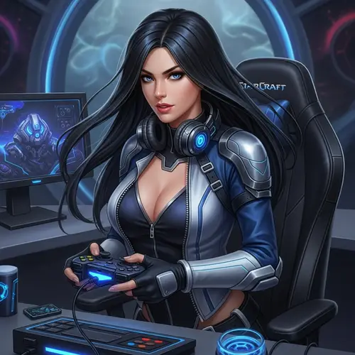 Realistic Female Starcraft Player Portrait