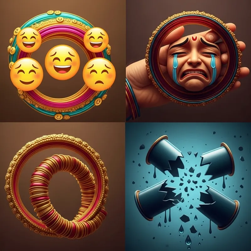 Life's Reflection: Symbolic Glass Bangles of Happiness and Sorrow