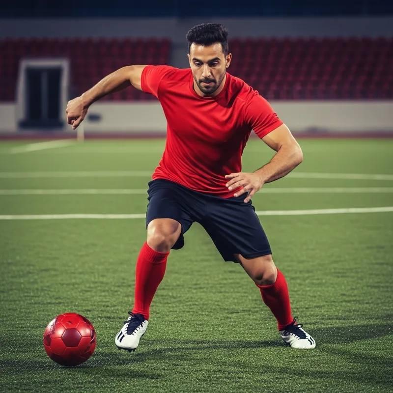 Dynamic Arabic Football Player in Action | Athletic Artwork Dynamic Arabic Football Player in Action | Athletic Artwork